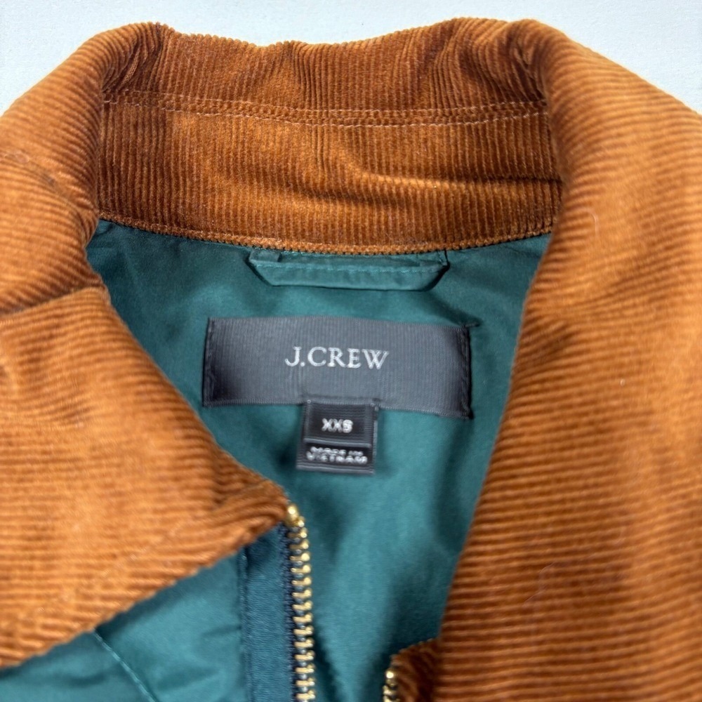 J.Crew Quilted Down Puffer Vest Womens XXS Green Brown Heritage Preppy - Picture 9 of 16